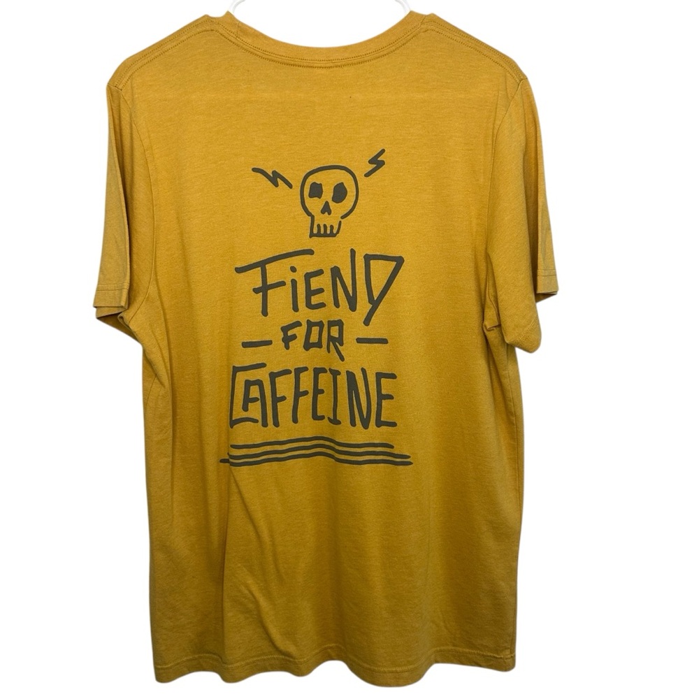 Dutch Bros LARGE VINTAGE Mustard Yellow “Fiend For Caffeine” RARE DB 1992